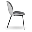 Pemberly Row Modern Fabric Side Chair (Set of 2) in White and Gray