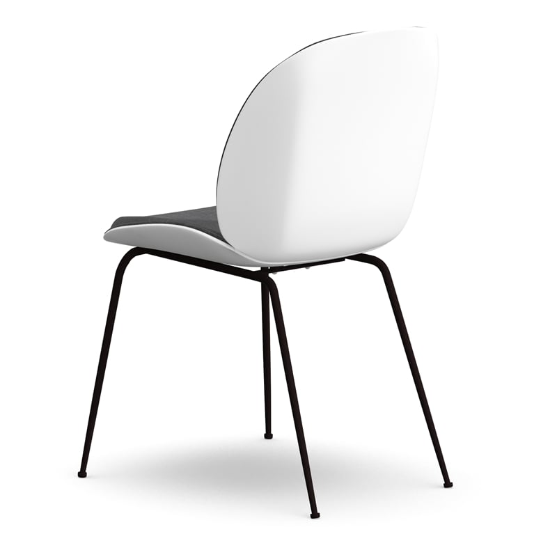 Pemberly Row Modern Fabric Side Chair (Set of 2) in White and Gray