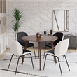 Pemberly Row Modern Fabric Side Chair (Set of 2) in White and Gray