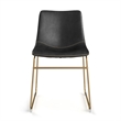 Pemberly Row Modern Side Chairs with Gold Legs (Set of 2) in Black