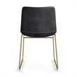 Pemberly Row Modern Side Chairs with Gold Legs (Set of 2) in Black
