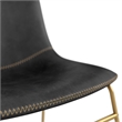 Pemberly Row Modern Side Chairs with Gold Legs (Set of 2) in Black
