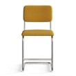 Pemberly Row Modern Velvet Counter Height Stool (Set of 2) in Gold