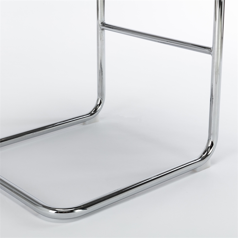 Pemberly Row Cane Back Boucle Bar Height Stool (Set of 2) in White