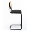 Pemberly Row Cane Back Boucle Bar Height Stool (Set of 2) in Black