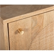 Pemberly Row Circle One Door Solid Wood Nightstand in Natural Cane