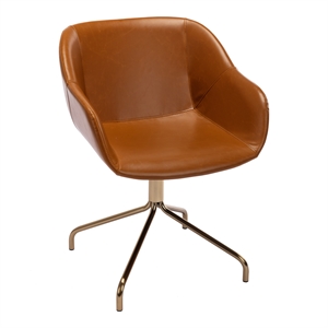 Pemberly Row Modern / Contemporary Vegan Leather Armchair in Tan