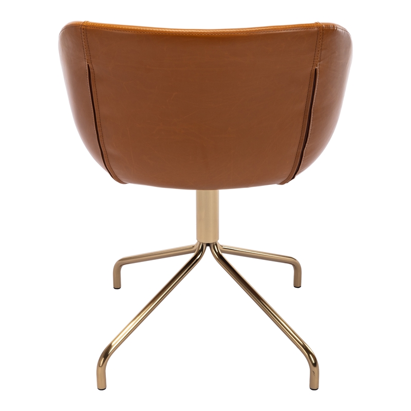 Pemberly Row Modern / Contemporary Vegan Leather Armchair in Tan