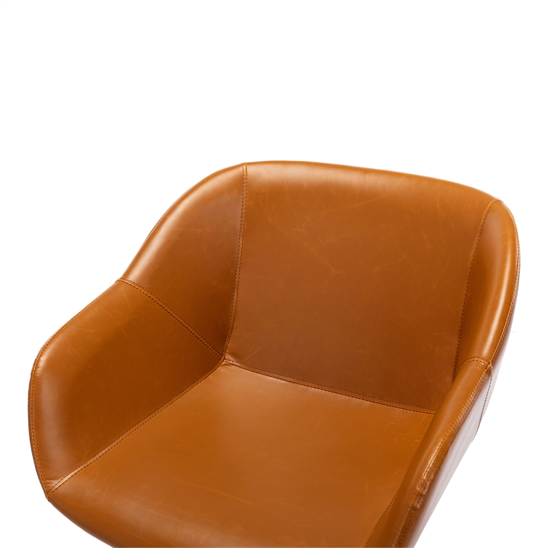 Pemberly Row Modern / Contemporary Vegan Leather Armchair in Tan