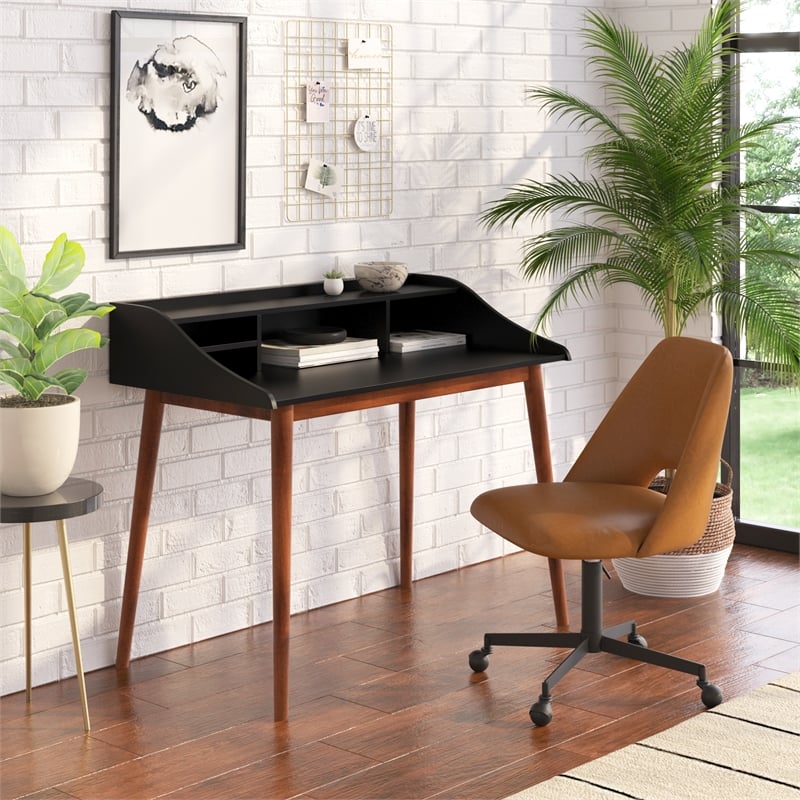 Pemberly Row Modern / Contemporary Vegan Leather Armchair in Tan