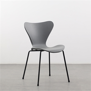 Pemberly Row Contemporary Plastic Side Chair (Set of 2) in Gray