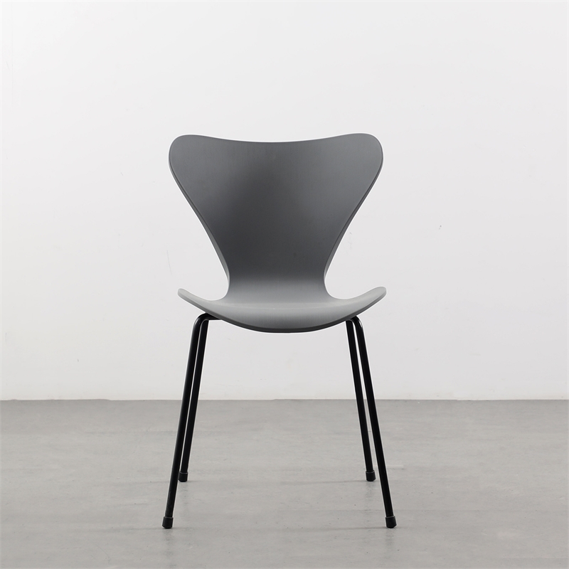 Pemberly Row Contemporary Plastic Side Chair (Set of 2) in Gray