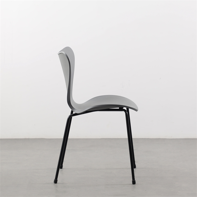 Pemberly Row Contemporary Plastic Side Chair (Set of 2) in Gray