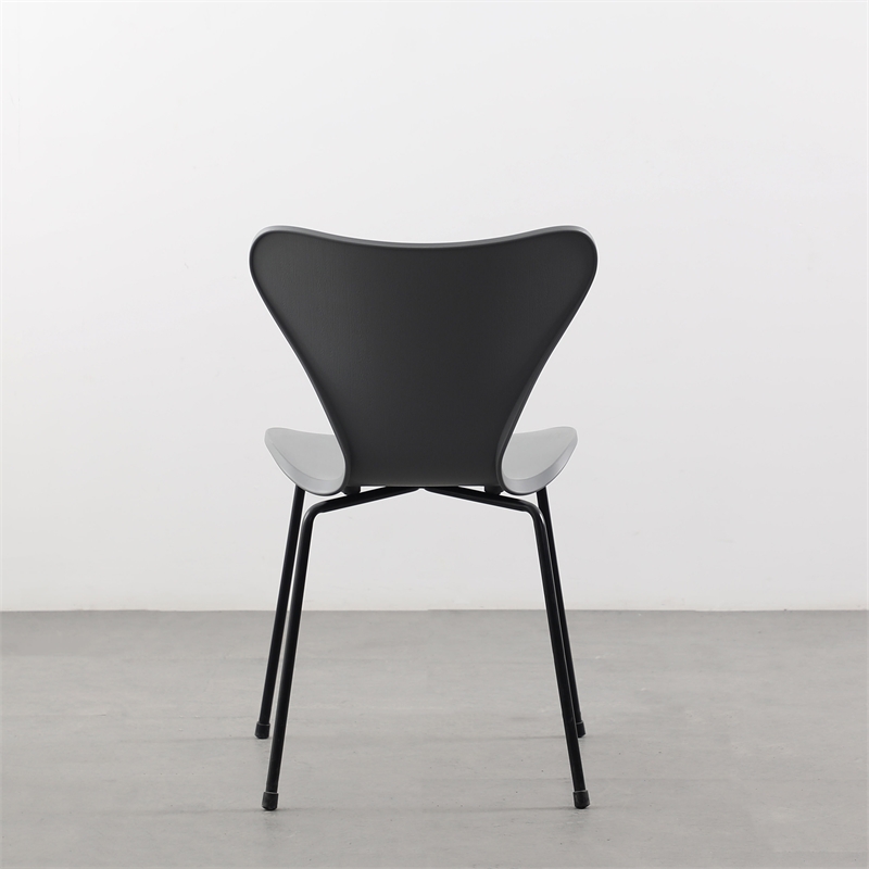 Pemberly Row Contemporary Plastic Side Chair (Set of 2) in Gray