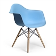 Pemberly Row Contemporary Plastic Arm Chairs (Set of 2) in Blue