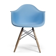 Pemberly Row Contemporary Plastic Arm Chairs (Set of 2) in Blue
