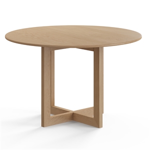 Pemberly Row Contemporary Wood Round Dining Table in Natural