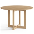Pemberly Row Contemporary Wood Round Dining Table in Natural