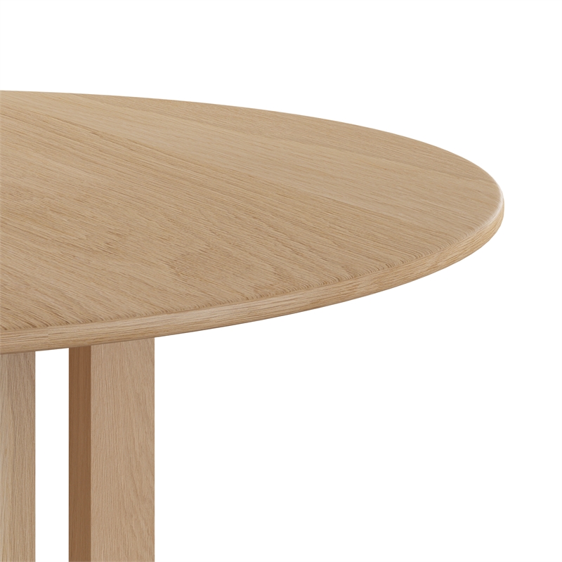 Pemberly Row Contemporary Wood Round Dining Table in Natural
