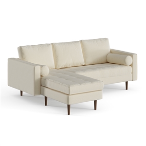 Pemberly Row Contemporary Fabric Reversible Sectional in Beige