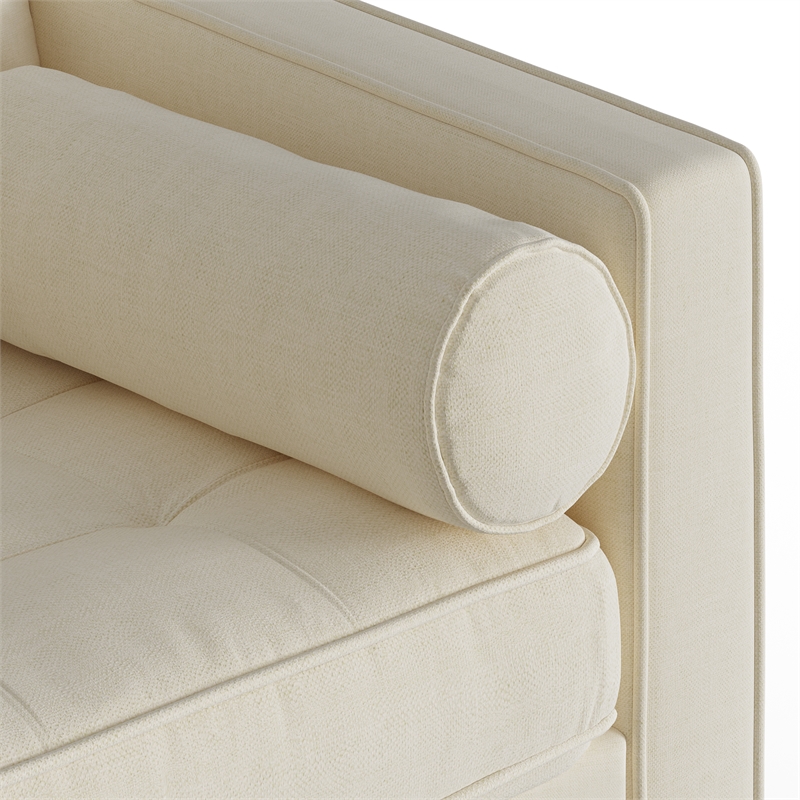 Pemberly Row Contemporary Fabric Reversible Sectional in Beige