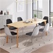Pemberly Row Mid-Century Contemporary Wood Dining Table in Oak