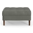 Pemberly Row Modern Vegan Leather Rectangular Ottoman in Slate