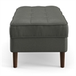 Pemberly Row Modern Vegan Leather Rectangular Ottoman in Slate