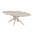 Pemberly Row Contemporary Wood Oval Coffee Table in Light Oak