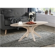 Pemberly Row Contemporary Wood Oval Coffee Table in Light Oak