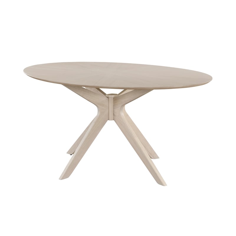 Pemberly Row Contemporary Wood Oval Dining Table in Light Oak