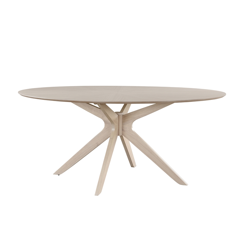 Pemberly Row Contemporary Wood Oval Dining Table in Light Oak