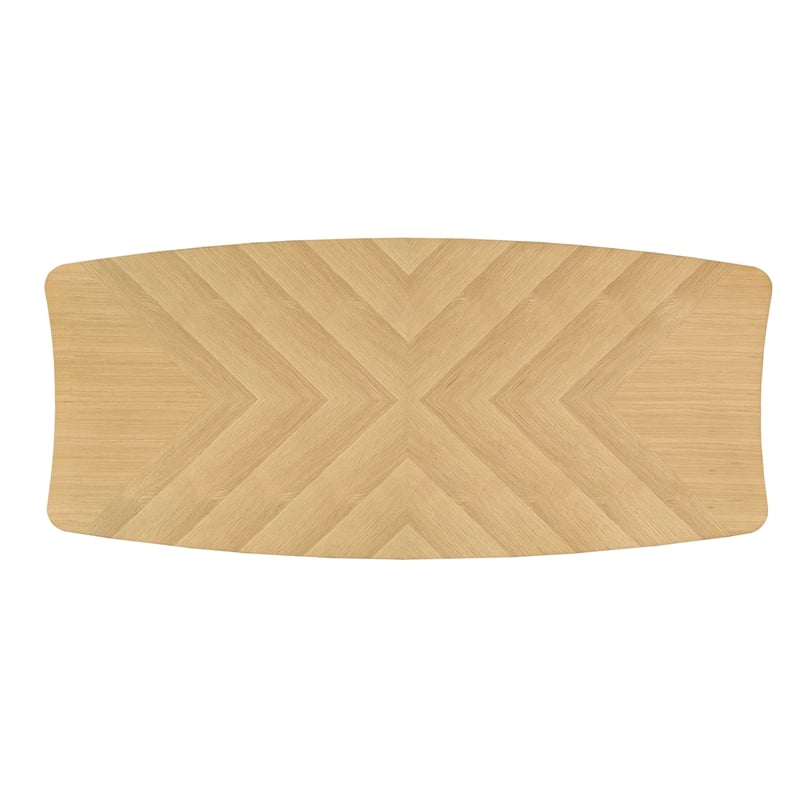 Pemberly Row Contemporary Wood 78.75 inch Dining Table in Oak