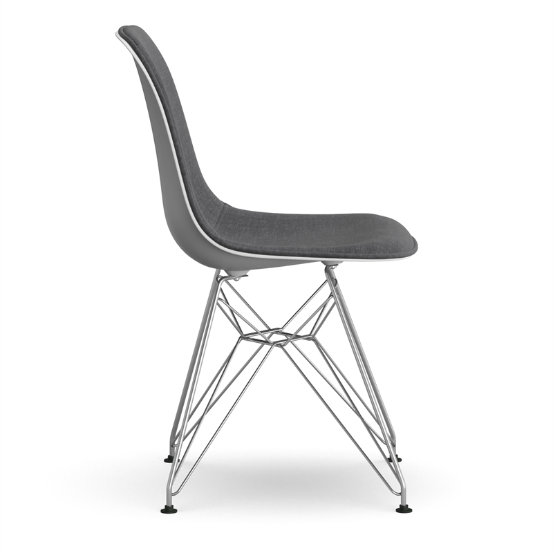 Pemberly Row Contemporary Fabric Side Chairs (Set of 2) in Gray