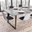 Pemberly Row Contemporary Fabric Side Chairs (Set of 2) in Gray