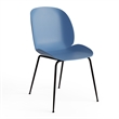 Pemberly Row Contemporary Plastic Side Chairs (Set of 2) in Blue
