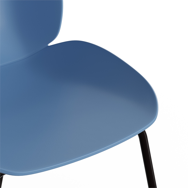 Pemberly Row Contemporary Plastic Side Chairs (Set of 2) in Blue