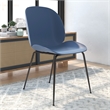 Pemberly Row Contemporary Plastic Side Chairs (Set of 2) in Blue