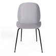 Pemberly Row Contemporary Plastic Side Chairs (Set of 2) in Gray