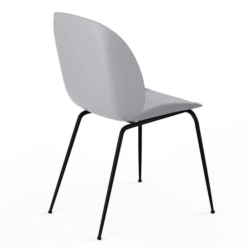 Pemberly Row Contemporary Plastic Side Chairs (Set of 2) in Gray