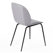 Pemberly Row Contemporary Plastic Side Chairs (Set of 2) in Gray