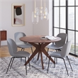 Pemberly Row Contemporary Plastic Side Chairs (Set of 2) in Gray
