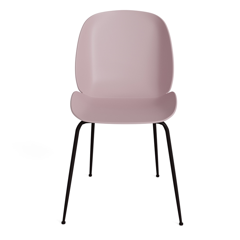 Pemberly Row Contemporary Plastic Side Chairs (Set of 2) in Pink