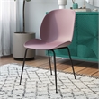 Pemberly Row Contemporary Plastic Side Chairs (Set of 2) in Pink