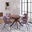 Pemberly Row Contemporary Plastic Side Chairs (Set of 2) in Pink
