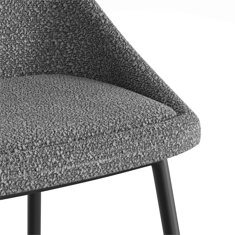 Pemberly Row Contemporary Boucle Side Chairs (Set of 2) in Gray