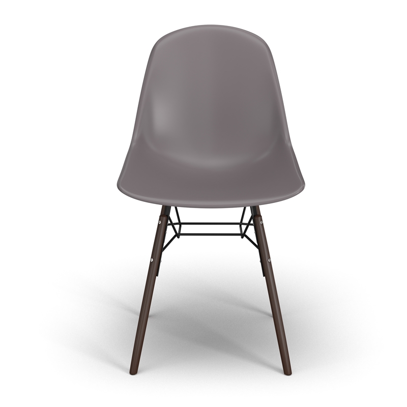 Pemberly Row Contemporary Plastic Side Chairs (Set of 2) in Gray