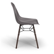 Pemberly Row Contemporary Plastic Side Chairs (Set of 2) in Gray
