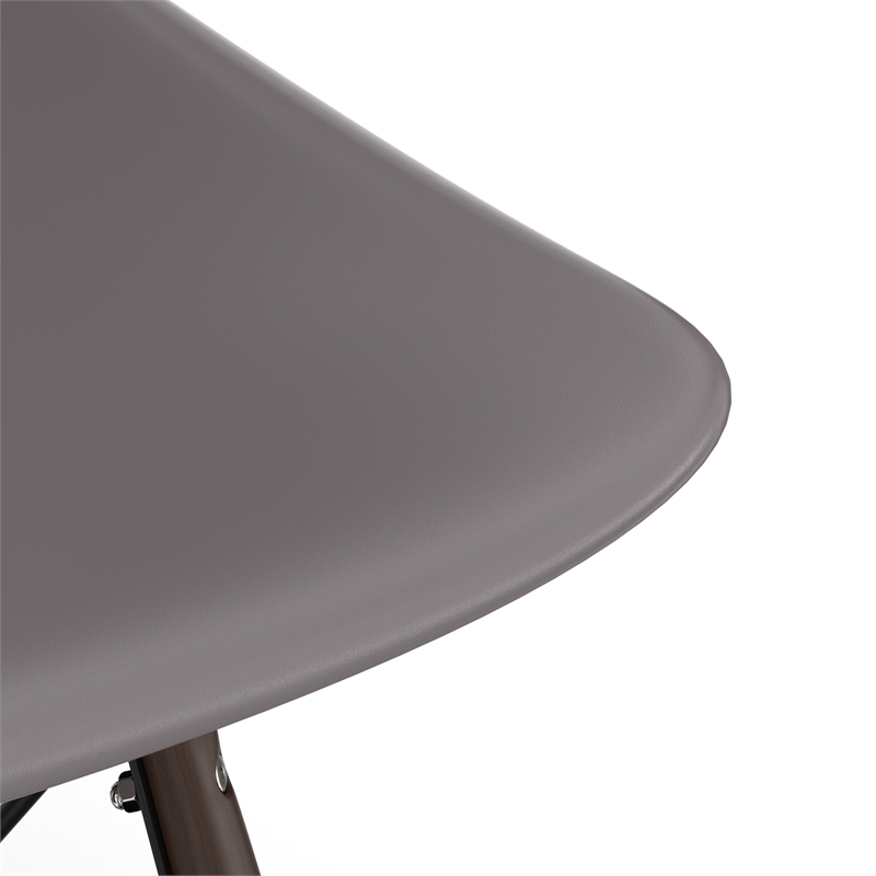 Pemberly Row Contemporary Plastic Side Chairs (Set of 2) in Gray