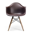 Pemberly Row Contemporary Plastic Arm Chairs (Set of 2) in Brown